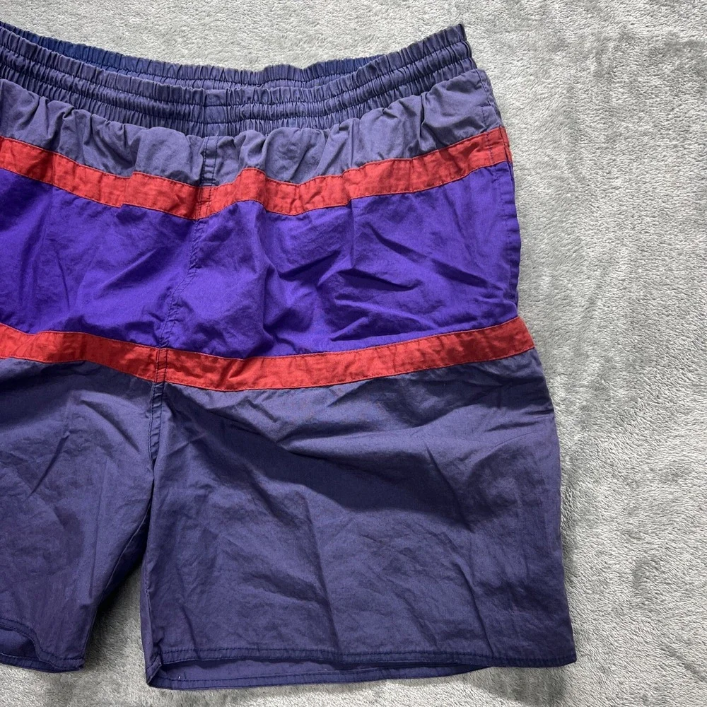 Vintage Esprit Swimming Trunks Faded Color Block Lined Nylon Shorts Baggies L